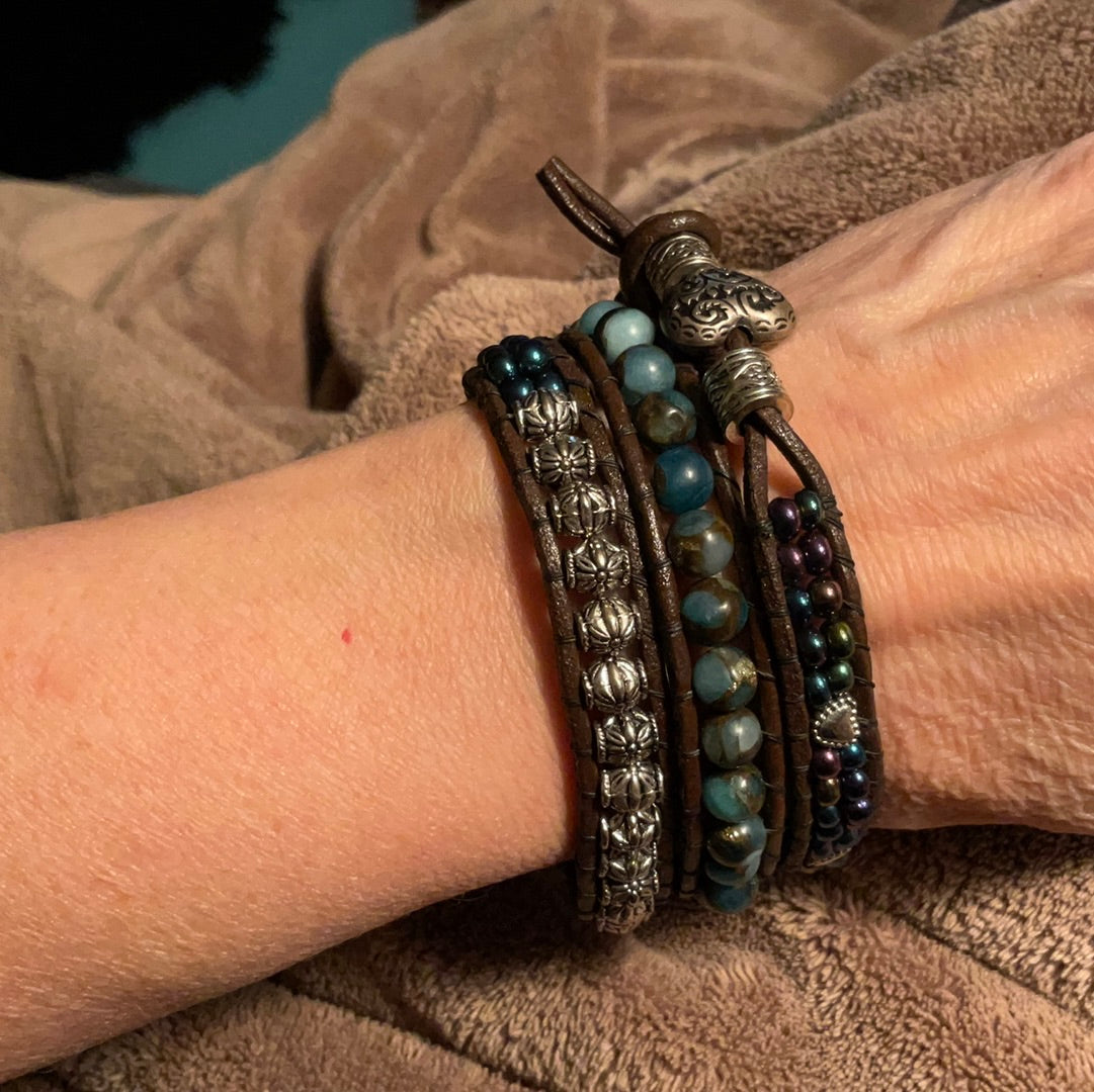 Wrap Bracelet -Impression Jasper for 7.5" wrist