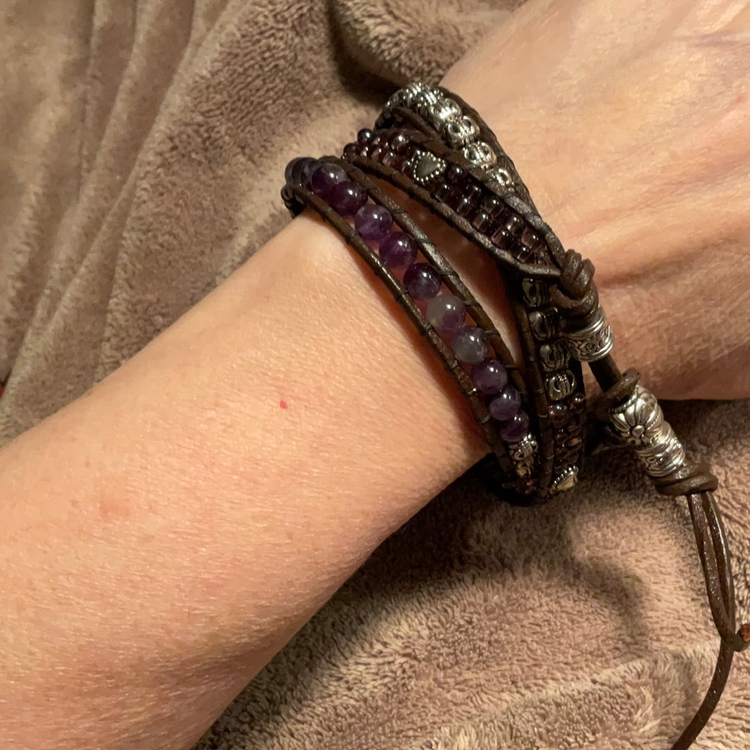 Wrap Bracelet - Amethyst for 7" wrist