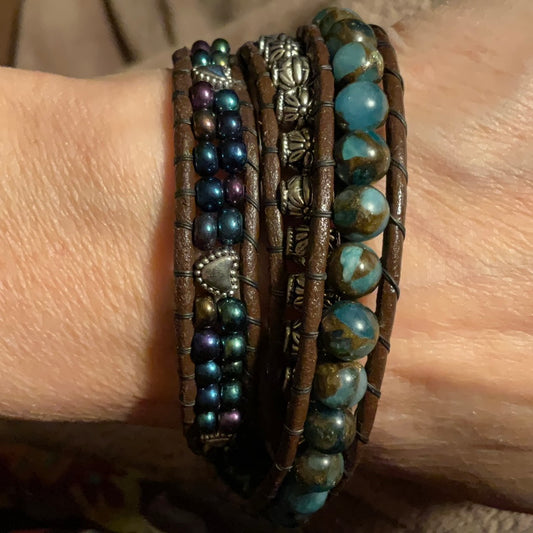 Wrap Bracelet -Impression Jasper for 7.5" wrist