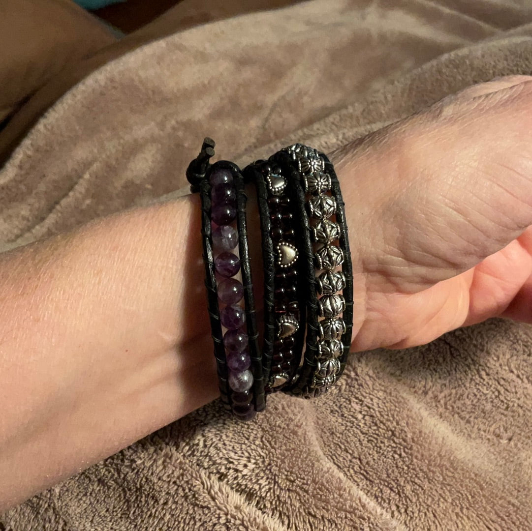 Wrap Bracelet - Amethyst for 8" wrist