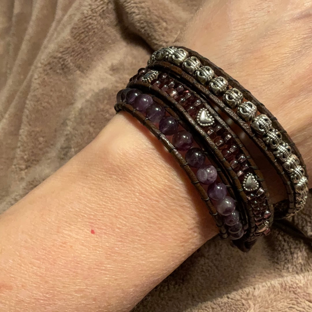 Wrap Bracelet - Amethyst for 7" wrist