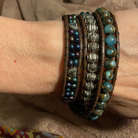 Wrap Bracelet -Impression Jasper for 7.5" wrist